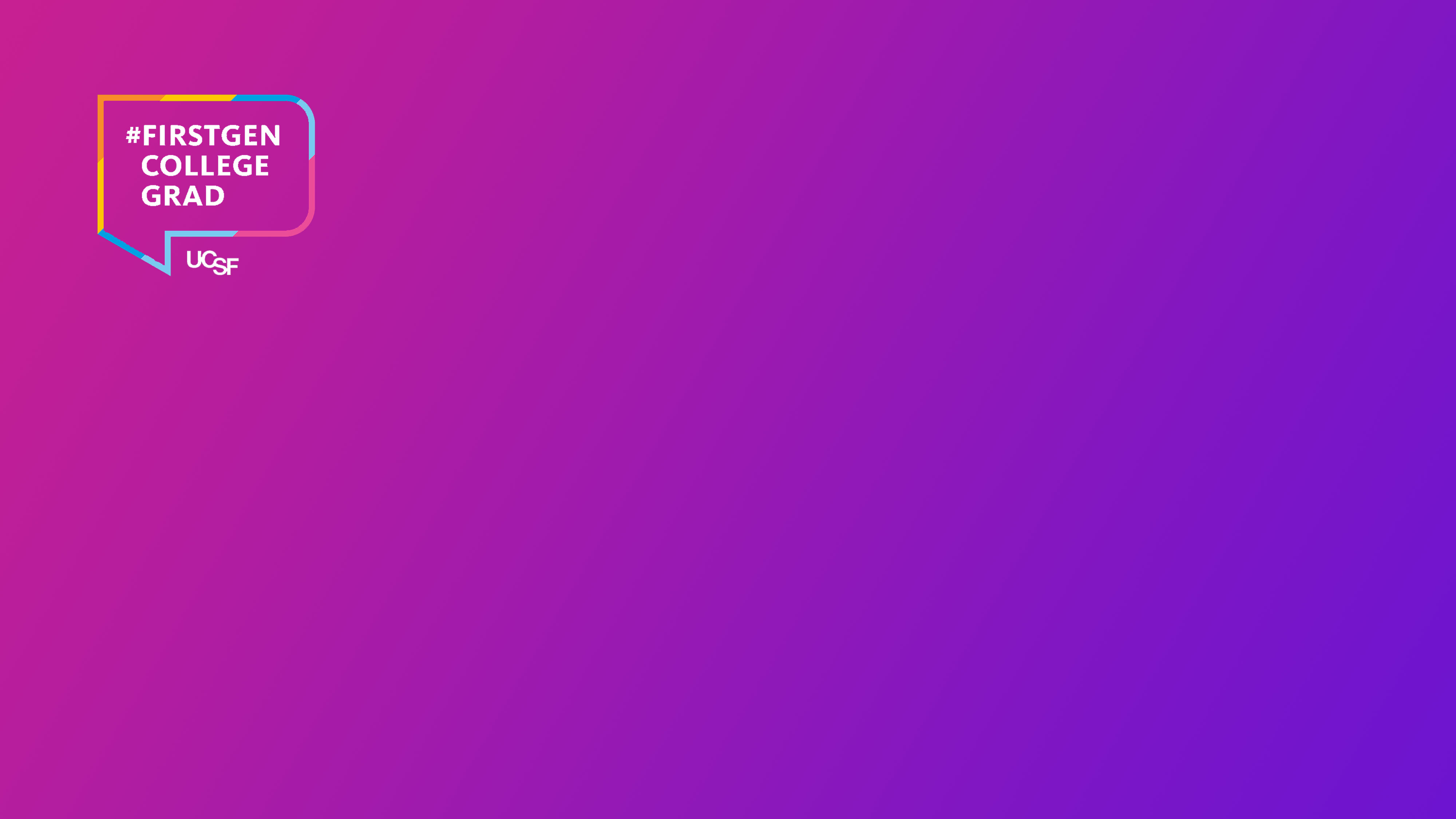 Purple gradient Zoom background with first gen logo top left